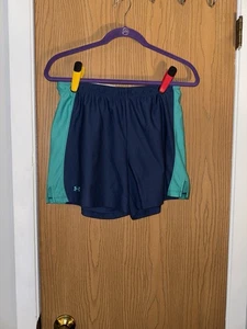 Under Armour Women’s Shorts Blue/Green Size Medium - Picture 1 of 5