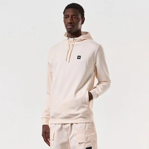 Sudadera con capucha para hombre Weekend Offender Ribbe Badge en crema - Imagen 1 de 6