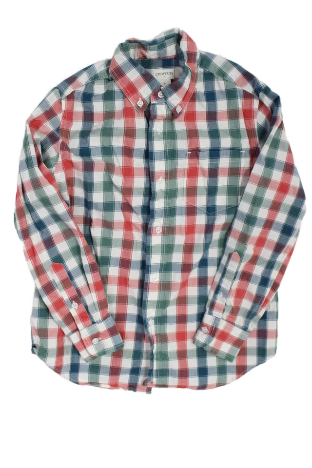 Crewcuts Boys Long Sleeve Plaid Button Down Shirt Red Size 08 - Image 1 of 4
