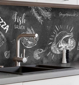 Küchenrückwand selbstklebend Menü Tafel Schule Spritzschutz Folie - Bild 1 von 1