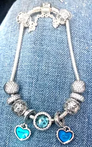 Pandora 925 Silver Essence assorted Slide bead AND Dangle Charms LIKE NEW - Picture 1 of 14