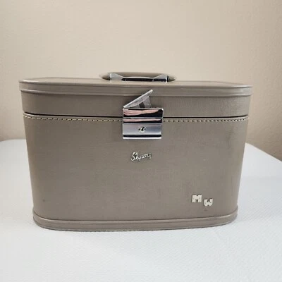 Vintage 50s 60s SKYWAY Luggage Train Cosmetic Case Mid Century Pinup Glam Travel - Image 1 of 4
