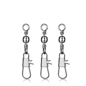 90pcs Fishing Rolling Barrel Swivel with Interlock Snap Tackle Connector 4#-12# - Picture 1 of 17