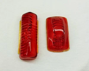 LENTES DE LUZ TRASERA DE VIDRIO DE COLECCIÓN DODGE PLYMOUTH AÑOS 1940/CLASE LENTES - Imagen 1 de 3