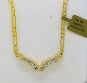 GENUINE 0.96 Cts DIAMONDS NECKLACE 14K YELLOW GOLD * Free Appraisal Service - Picture 1 of 4
