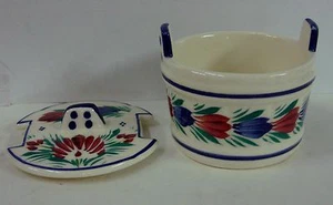 Quimper FLORAL DESIGN Zuckerfass mit Deckel HENRIOT seltener Artikel - Bild 1 von 3