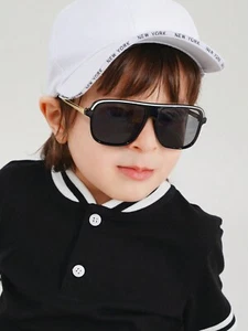 Girls And Boys Eyewear Sunglasses (Age 6-12) Aviator Shape Black Trendy Fashion - Picture 1 of 17