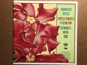 1996 UNITED NATIONS BEDROHTE ARTEN SOUVENIRMAPPE - BRIEFMARKEN FD GESTEMPELT - Bild 1 von 5