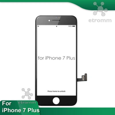 Black iPhone 7 Plus LCD Display Touch Screen Digitizer Frame Replacement A1661 - Image 1 of 4