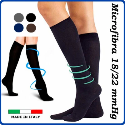 Calze a compressione graduata da uomo donna 140 den compressive medicali lunghe - Image 1 of 2