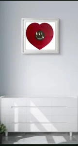The Beatles Red Vinyl Heart Framed. White Box Frame 30cm X 30cm. Limited edition - Picture 1 of 2