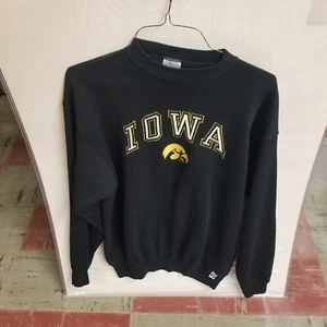 Vintage Logo 7 Iowa Hawkeyes Men's Size XL Black Sweatshirt - Picture 1 of 4