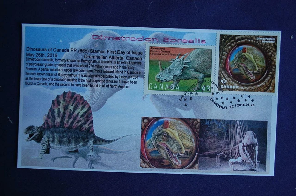 Canada Dinosaurs Dimetrodon Borealis WA Stamp Combo FDC Bullfrog 09594 Sc#W/1496 - Image 1 of 1