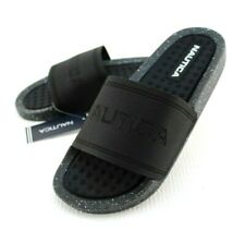 NAUTICA Lilia Size 7 Black / Black Raised Logo Women's Slide Sandals