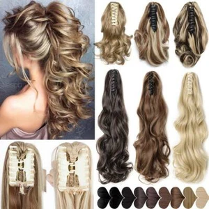 TOP Extensión de Cabello con Clip Cola de Poní Natural REAL Grueso Suave como Marrón Humano - Imagen 1 de 26