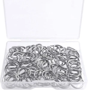 100 Pcs Split Ring, Small Key Rings Bulk Split Keychain Rings DIY Craft Metal Ke - Picture 1 of 8