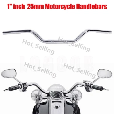 Manillar de barra de arrastre cromada de 1" para Kawasaki Vulcan 750 800 900 1500 1600 1700 2000 Foto 1 de 4