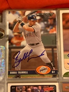 BUBBA TRAMMELL AUTOGRAPHED SIGNED 2003 DONRUSS CARD PADRES COA - Picture 1 of 1