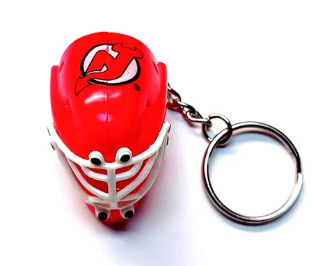 NEW JERSEY DEVILS HOCKEY MINI TEAM GOALIE MASK KEYCHAIN 1.5" TALL NHL LICENSED Cover