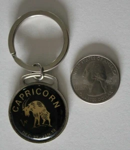 Capricorn Astrology Horoscope Dec 22 Jan 19th Metal FOB Keychain Key Ring #33427 - Picture 1 of 3