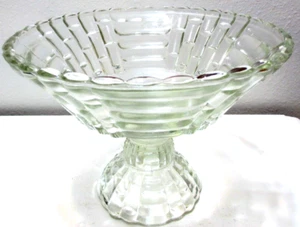 Vintage Jeannette Glass Compote Pedestal Serving Fruit Bowl Clear - Picture 1 of 7