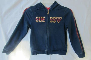 Chaqueta con capucha con cremallera para niñas Guess con brillo gráfico azul multicolor talla 10 - Imagen 1 de 9