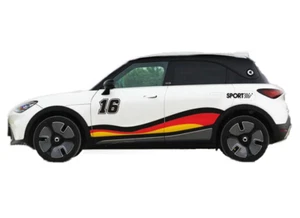 2 PCS German Flag Stripe Car Sticker For Mercedes Benz Smart Side Door Stripes - Picture 1 of 3