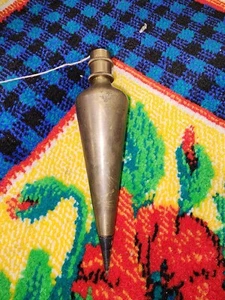  RARE VINTAGE BRASS 1 LB 5.5" PLUMB BOB PLUMBOB  - Picture 1 of 5