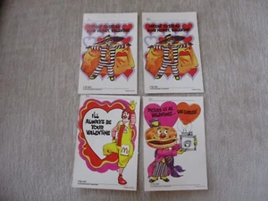 1974, McDonald's, "Un-Used" Valentine's Day Cards, Lot of 4 (2 duplicate) - Picture 1 of 16