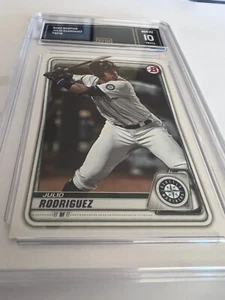 JULIO RODRIGUEZ MARINERS 2020 BOWMAN #BP19 GMA GRADED 10 L@@@K - Picture 1 of 2