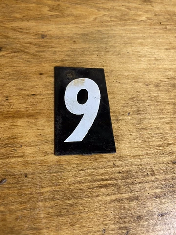 1930s Porcelain number Sign Address Birthday Gas Station Garage Gift 9 Cover