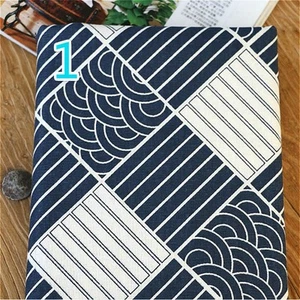 Japanese Cotton Linen Fabric Cloth Vintage Kimono Owl Ocean Wave 100*145cm DIY - Picture 1 of 5