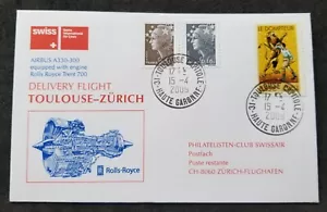 France Switzerland First Flight Toulouse - Zurich 2009 Cover Lion Circus (FDC) - Picture 1 of 6