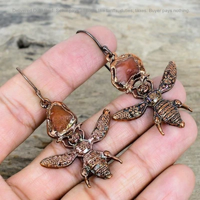 Oferta Black Friday Cornalina Natural Cobre Áspero Pendientes Colgantes Joyería Foto 1 de 4