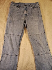 VTG Draggin Jeans 34x30 Kevlar Lined Motorcycle Biker Blue Denim Double Knee - Picture 1 of 21