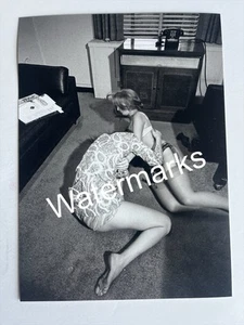 Apartment Wrestling Catfight Women Female  5" X 7" B&W Original Negative Print - Picture 1 of 1
