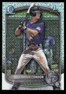 Charlie Condon 2025 Bowman 1st Chrome #BCP-75 Mega Box Mojo Refractor Rockies SP - Picture 1 of 2