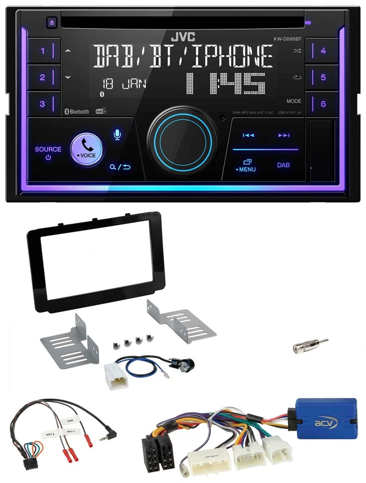 JVC Lenkrad USB 2DIN DAB Bluetooth CD Autoradio für Toyota Hilux 2016-2020 - Bild 1 von 4