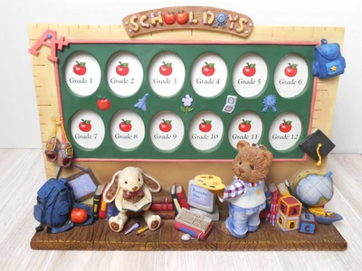 Photo Picture School Days Tabletop 3D Frame Bear Bunny Grades 1 -12 Resin Decor - Image 1 of 4