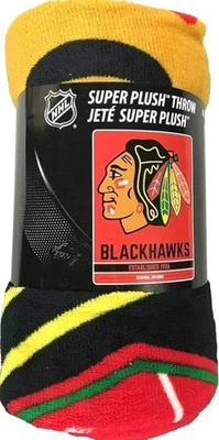 Manta de felpa Chicago Blackhawks Micro Raschel suave y cálida nueva con licencia Foto 1 de 4