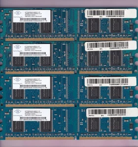 1GB 4x256MB DDR-400 NANYA NT256D64SH4B0GY-5T PC3200 DDR1 Ram Memory Kit Blue - Picture 1 of 2