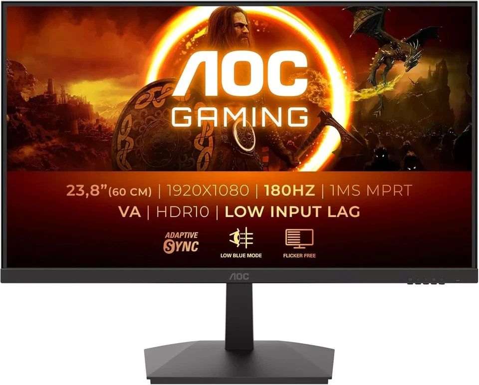 AOC 24G15N 24 inch Gaming Monitor, 1080p, 180Hz refresh rate, 1ms response time - Image 1 of 1