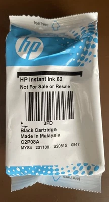 HP 62 Instant Black Original Ink Cartridge New Sealed - Image 1 of 4