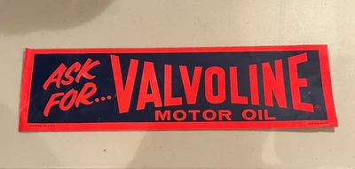 Vintage Valvoline Fluorescent oil decal Dealer sticker 4”x 14” New Old Stock - Image 1 of 4