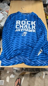 Camisa Kansas Jayhawks Para Hombres 4XL Azul NCAA Baloncesto Rock Chalk Adidas Climalite - Imagen 1 de 6