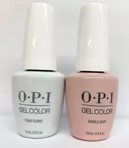 OPI GelColor French Gel Manicure Set H22 Funny Bunny + S86 Bubble Bath New - Picture 1 of 3