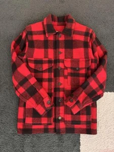 Filson Garment Mackinaw Wool Vintage Cruiser Jacket Size 34, Red Black Check - Picture 1 of 4