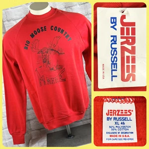 Vtg Jerzees Russell Big Moose Country Maine XL Sweatshirt NWT 50/50 Made In USA - Picture 1 of 10