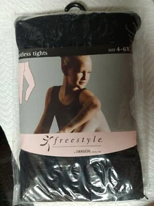New Girls Freestyle danskin Footless Tights Black Small 4 6x Package - Picture 1 of 1