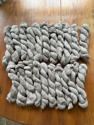 Suri Alpaca Yarn - Gray Beige (red + white) - Fingering - Image 1 of 3